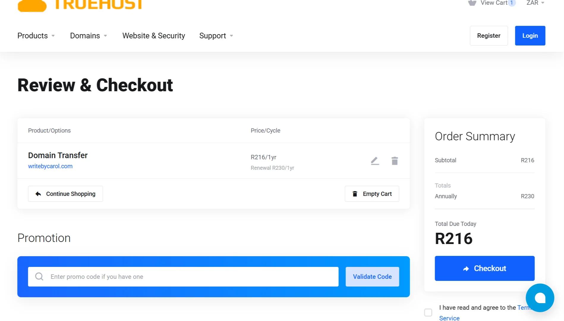 How to Transfer a Domain from Host Africa to Truehost
