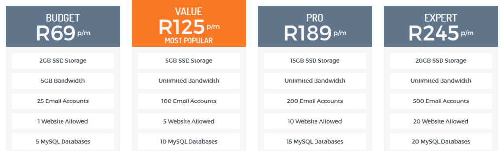 Screenshot 2019 12 16 Web Hosting South Africa