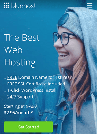 BlueHost Homepage