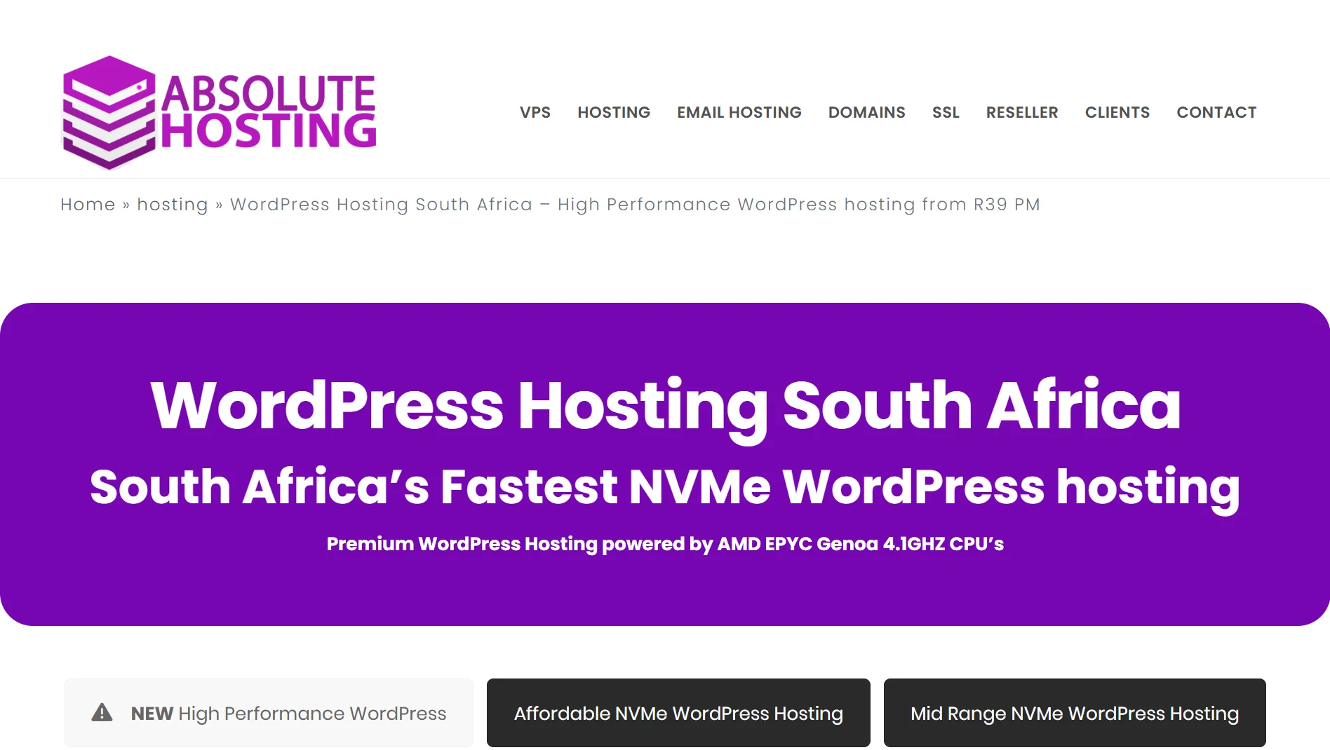 Wordpress hosting providers - Absolute hosting