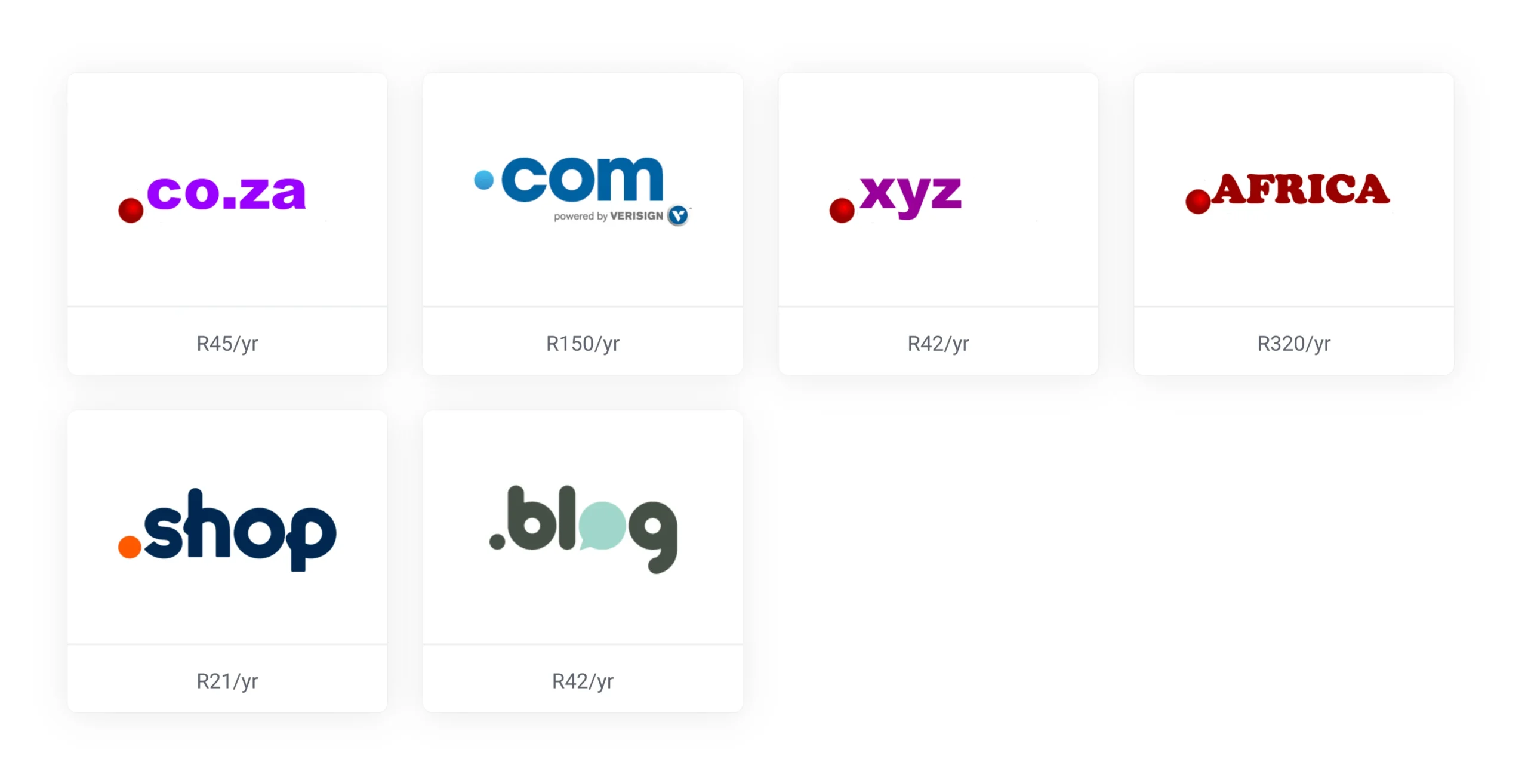 domain cost in South Africa