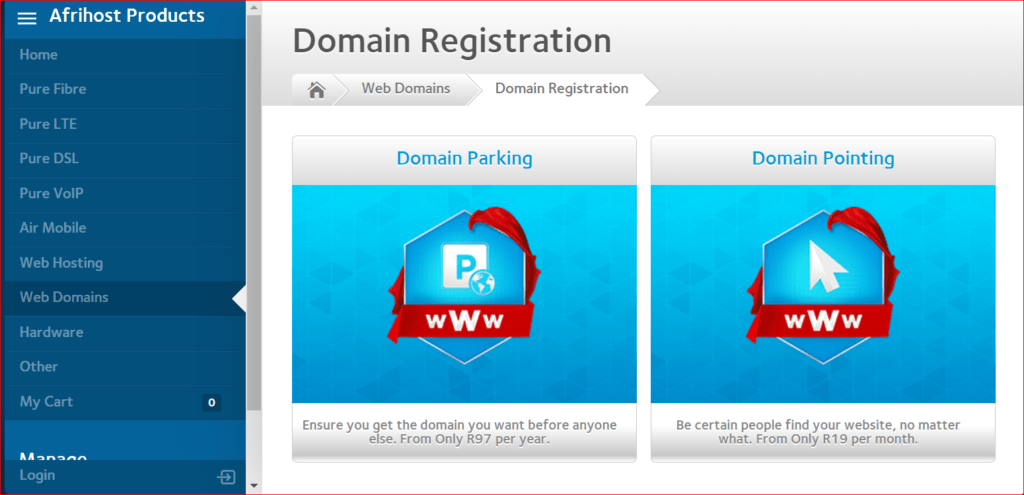 Domain Parking and Domain Pointing on Afrihost