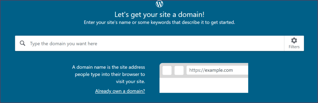 Selecting a domain name on WordPress