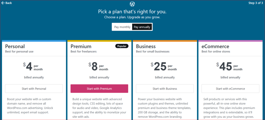 WordPress picking a hosting plan