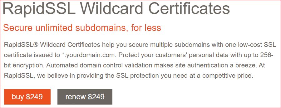 Rapid SSL Certificate Pricing