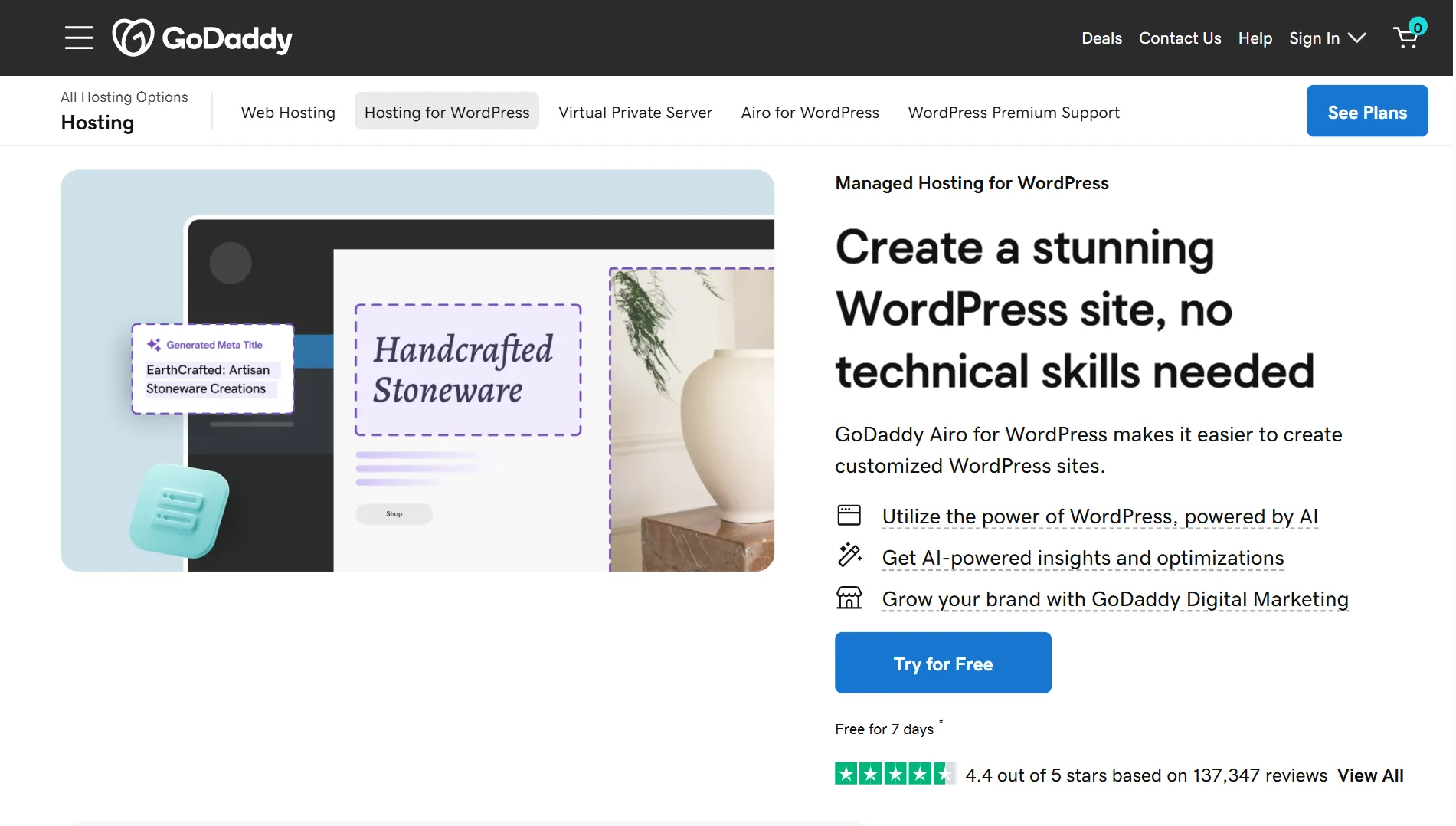 Best wordpress hosting in South Africa - GoDaddy