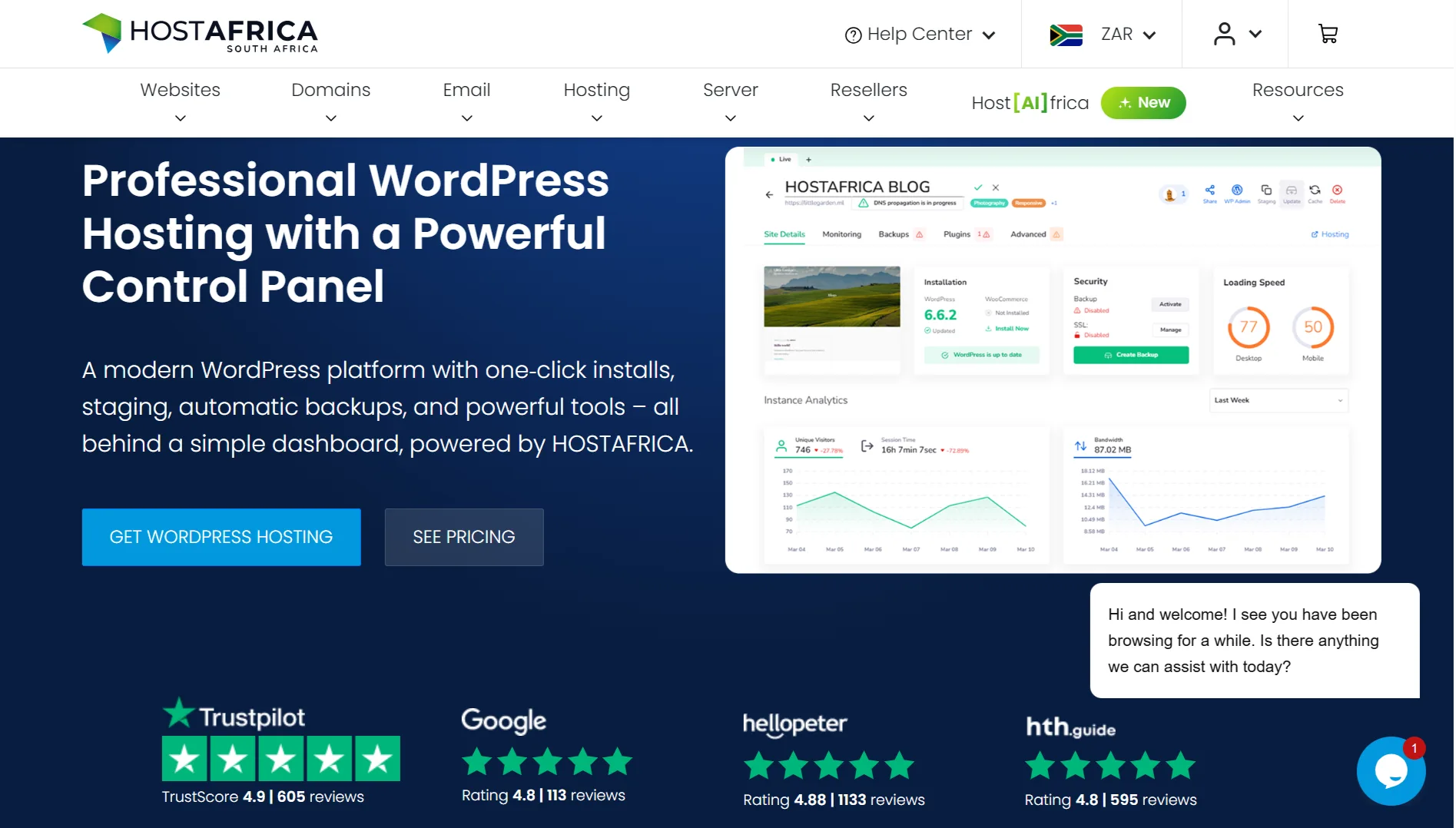 Best wordpress hosting in South Africa - Hostafrica