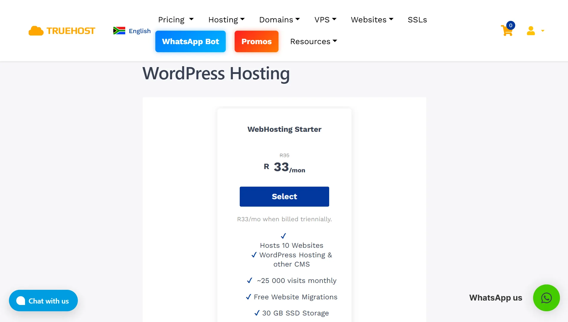 Best wordpress hosting in South Africa - Truehost