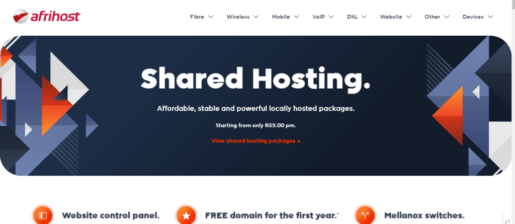 Afrihost Linux Hosting Packages