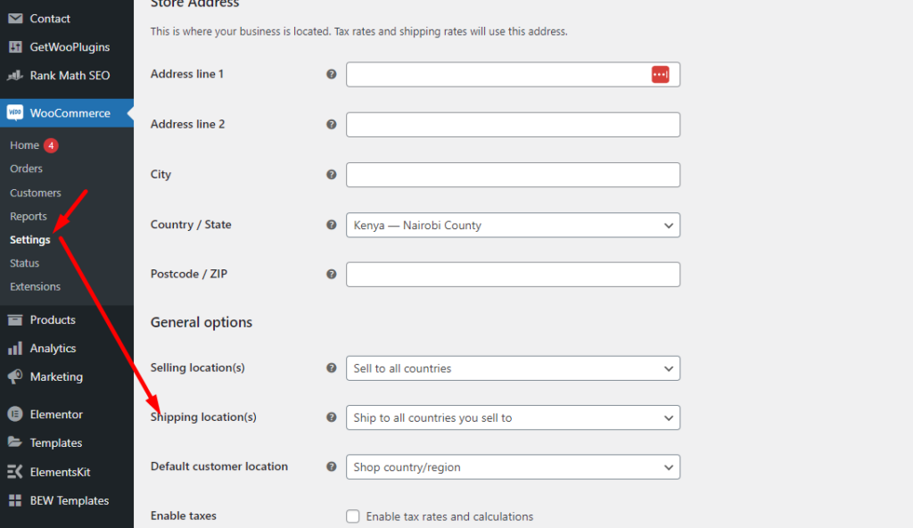 Configuring Shipping Options