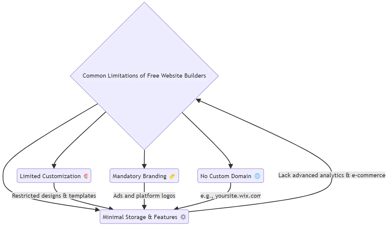 Common limitations of free website builders