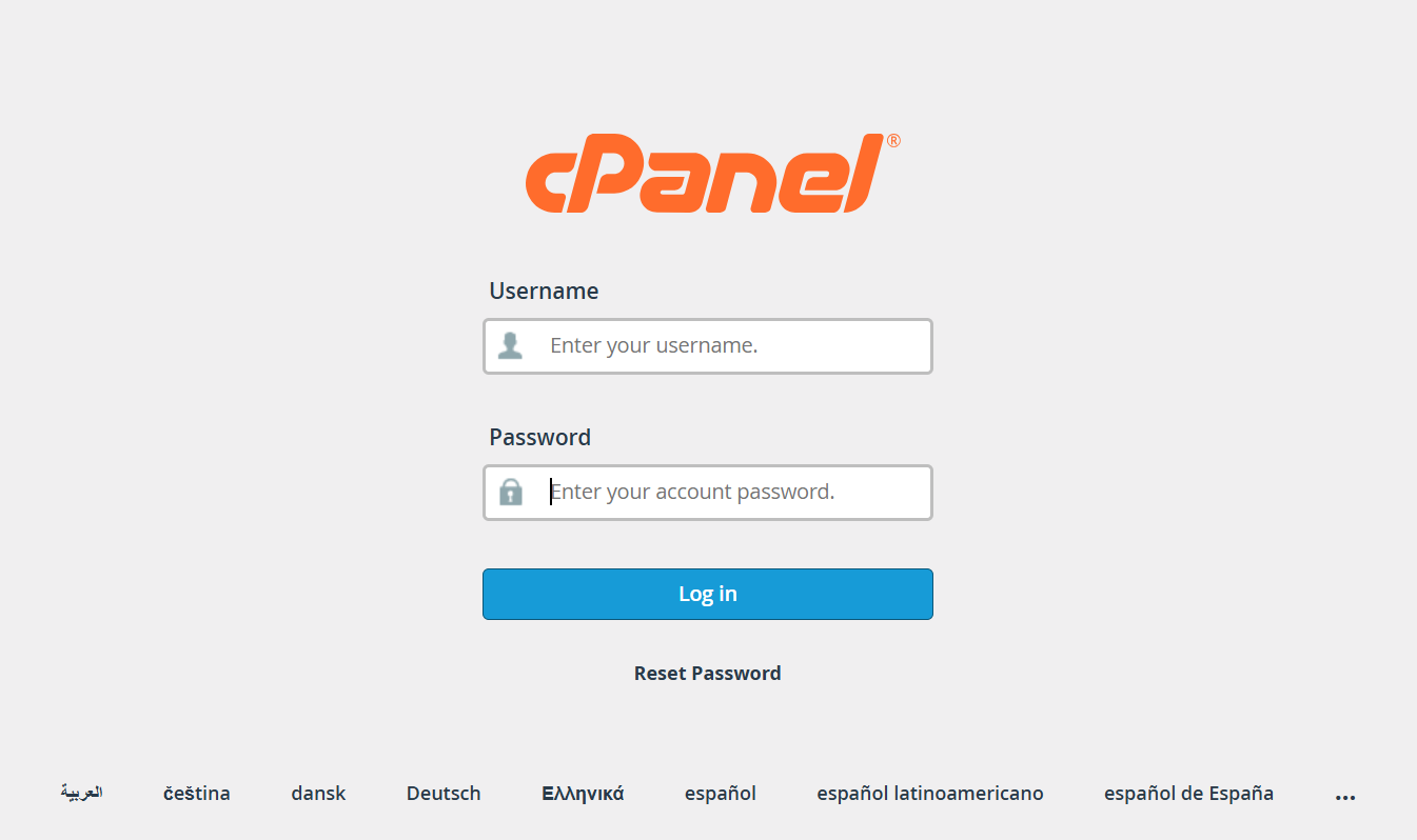 How to Check the PHP Version 1 a screenshot of cPanel login page