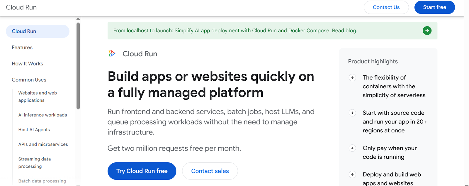 Google Web Hosting: What Is It? 4 a screenshot of cloud run