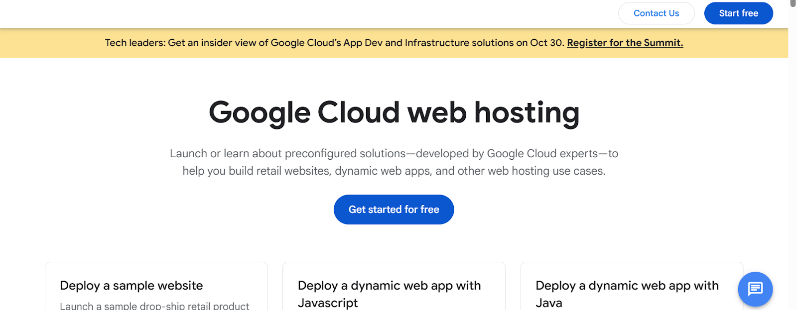 Google Web Hosting: What Is It? 1 a screenshot of google cloud web hosting