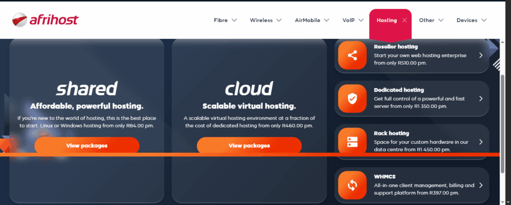 Affordable cPanel Hosting Providers in South Africa-Afrihost