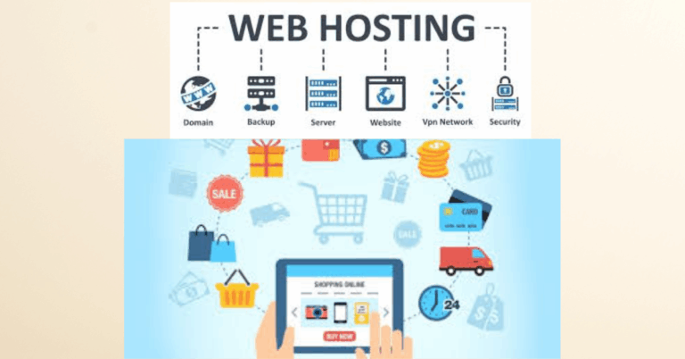 ecommerce website and web hosting logo