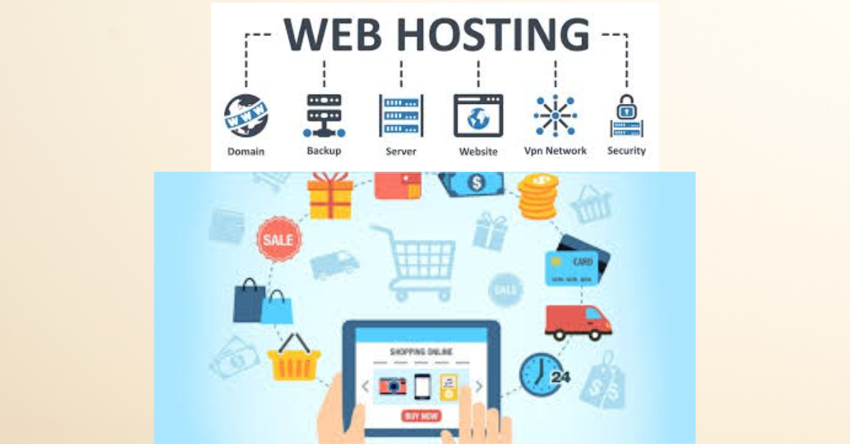 ecommerce website and web hosting logo