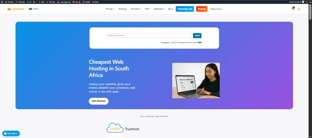 screenshot of Truehost cloud - the best cloud hosting service