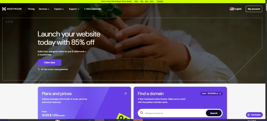 Welcome to the World of Reliable Hosting 3 hostinger web hosting