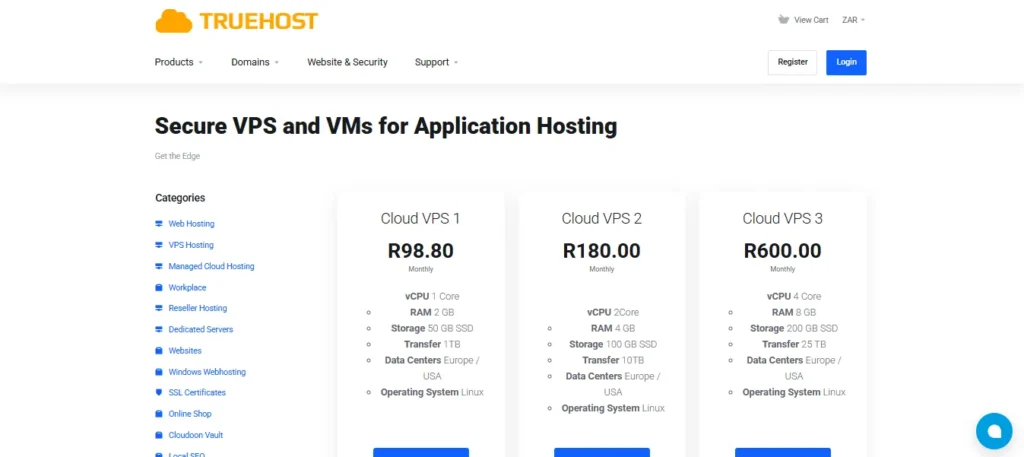Best VPS Hosting in South Africa: Top 5 Managed & Unmanaged Plans (2026) 1 Truehost VPS package- best vps hosting