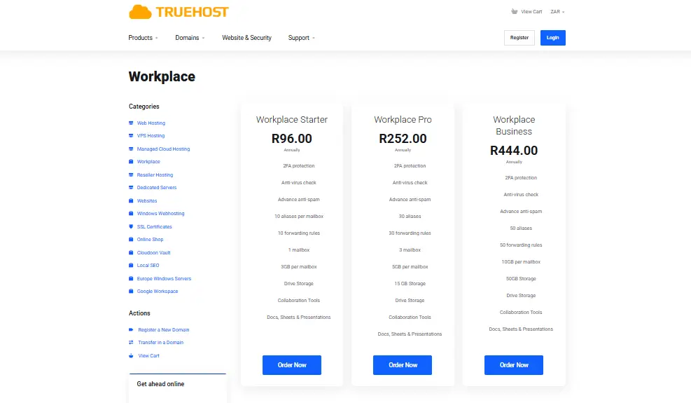 Truehost vs xneelo Email 