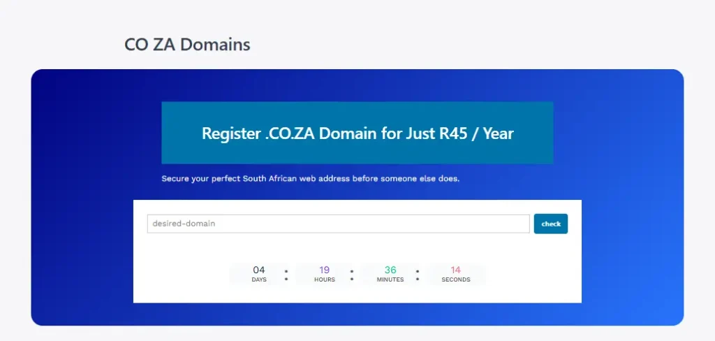  free .co.za domain with Hosting SA