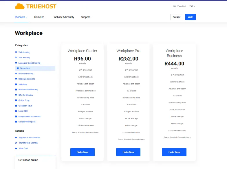 cheapest email hosting south africa
