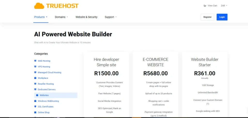 AI website builder-make money online south africa