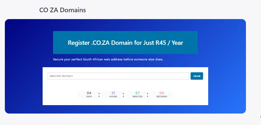 Cheapest .co.za Domain Registration South Africa 2026