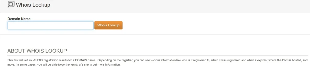ABOUT WHOIS LOOKUP