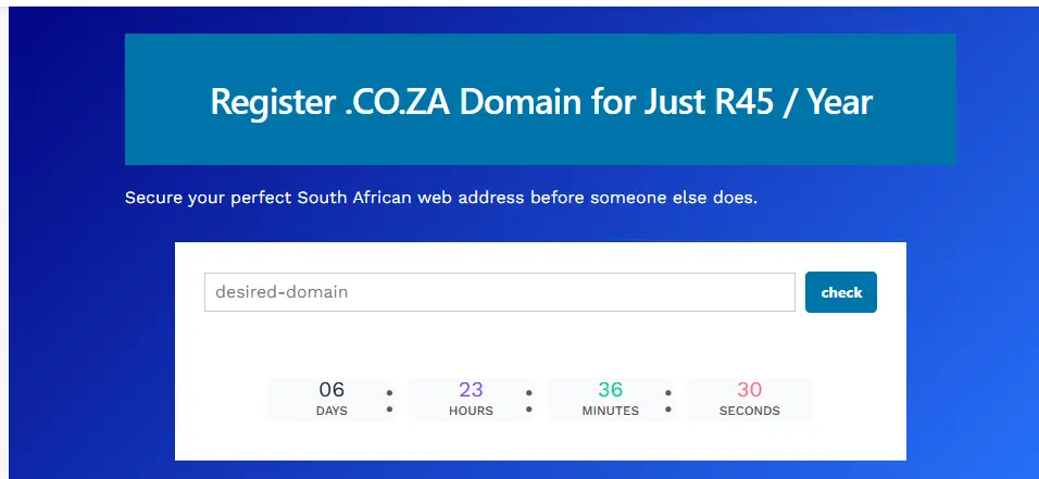 .co.za domain registration
