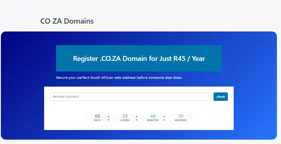 How to register co.za domain without South African ID 