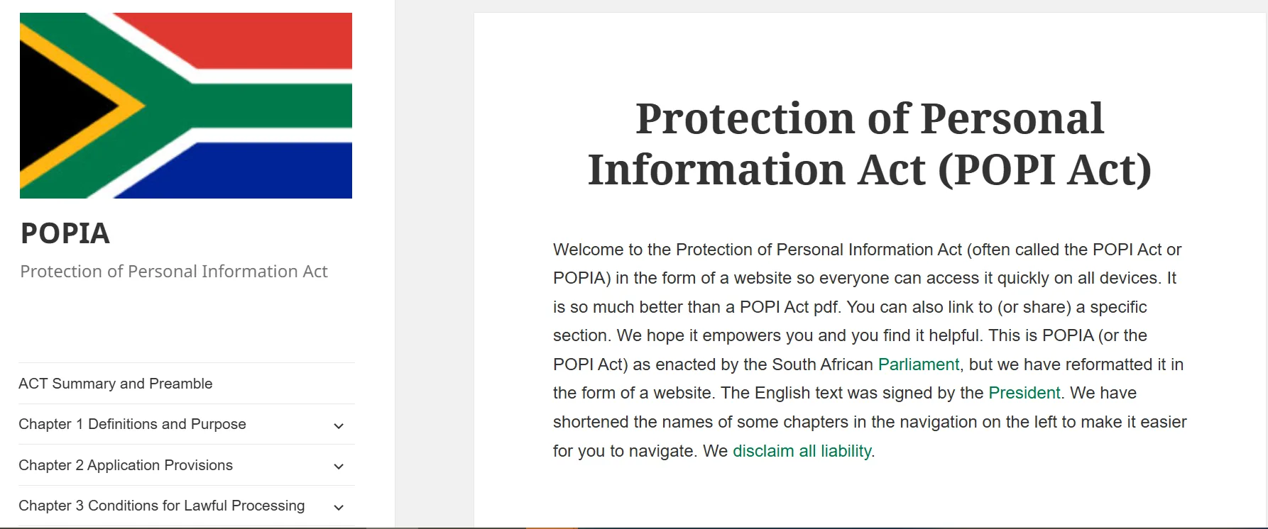 Protection of Personal Information Act (POPI Act)