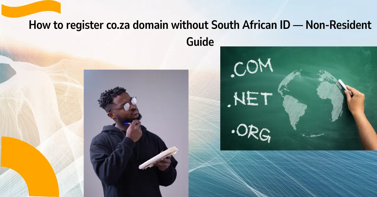 register co.za domain without south african ID
