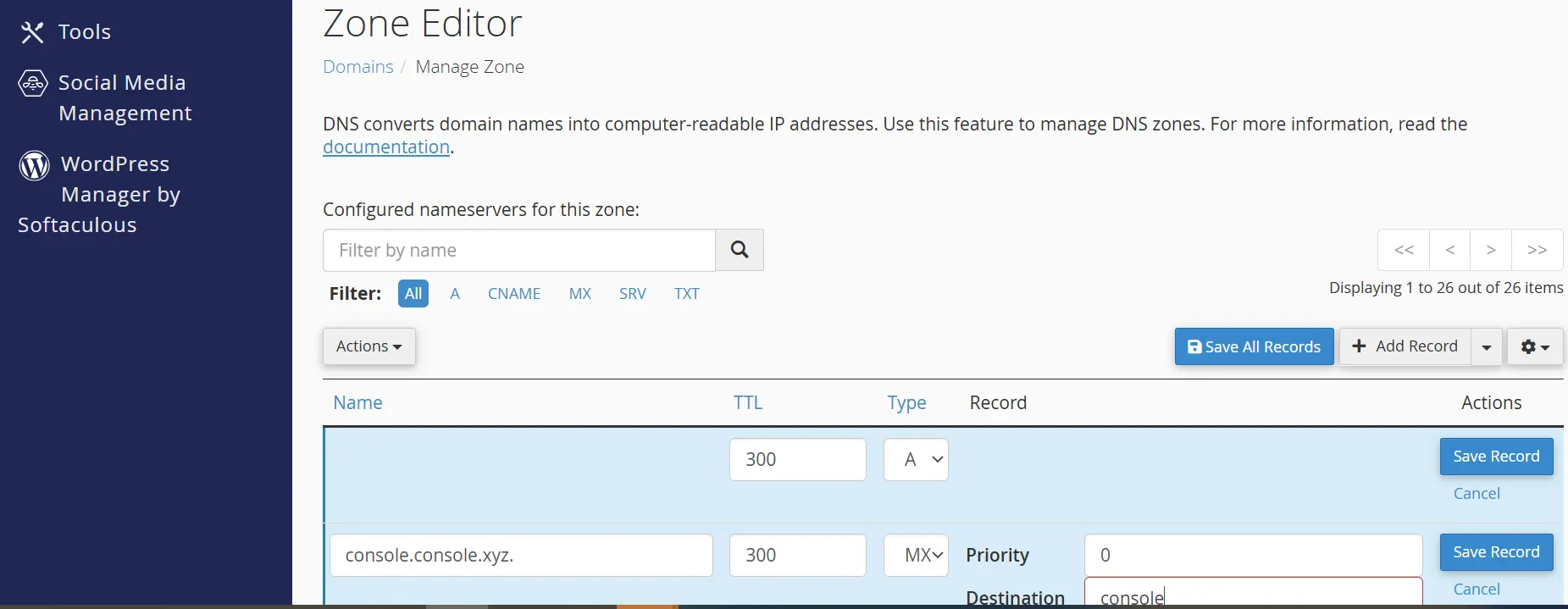 Configured nameservers for this zone: