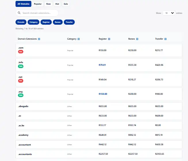 buy .co.za domain