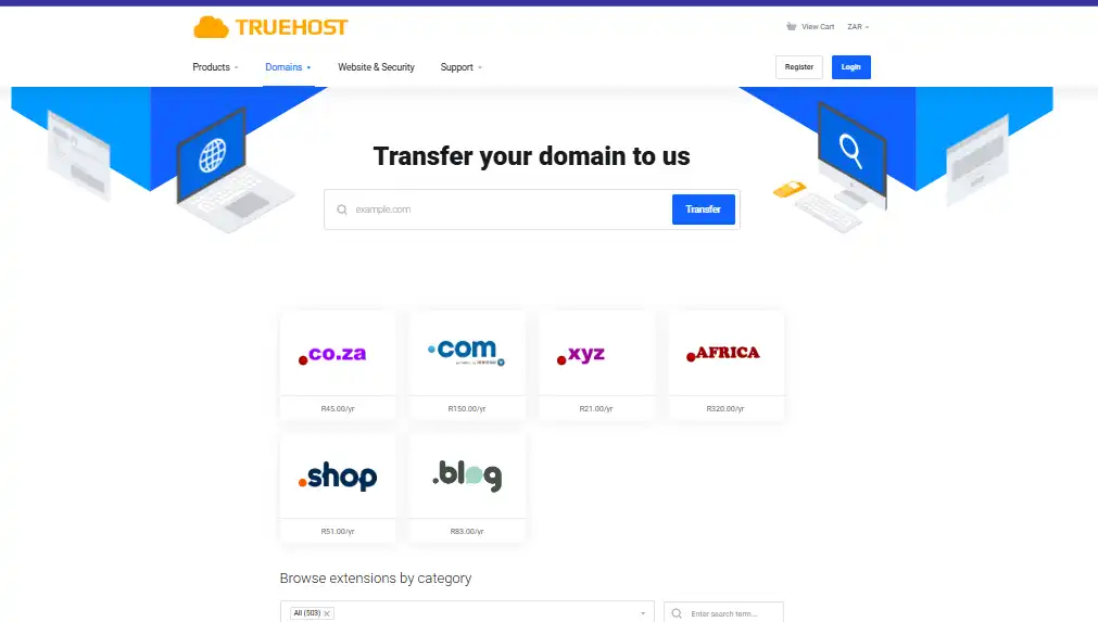  renew .co.za domain