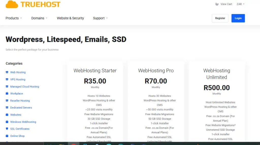 student web hosting south africa