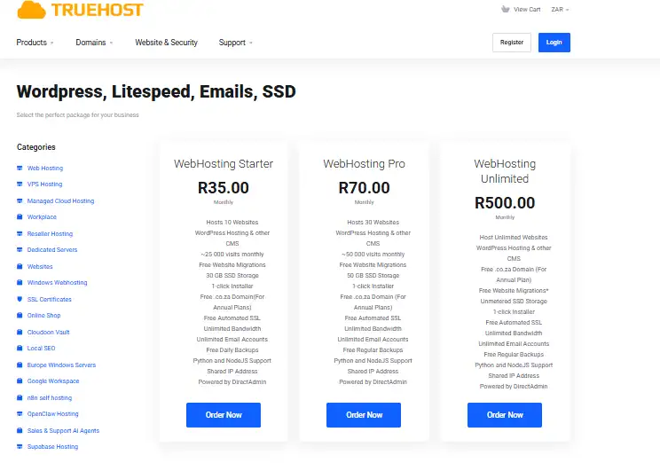 best WordPress hosting South Africa