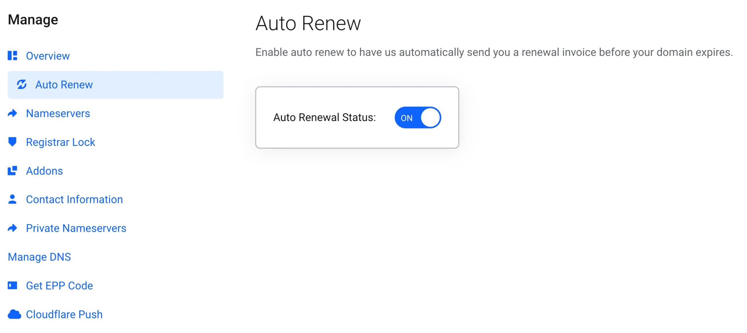 Auto-renewal switch
