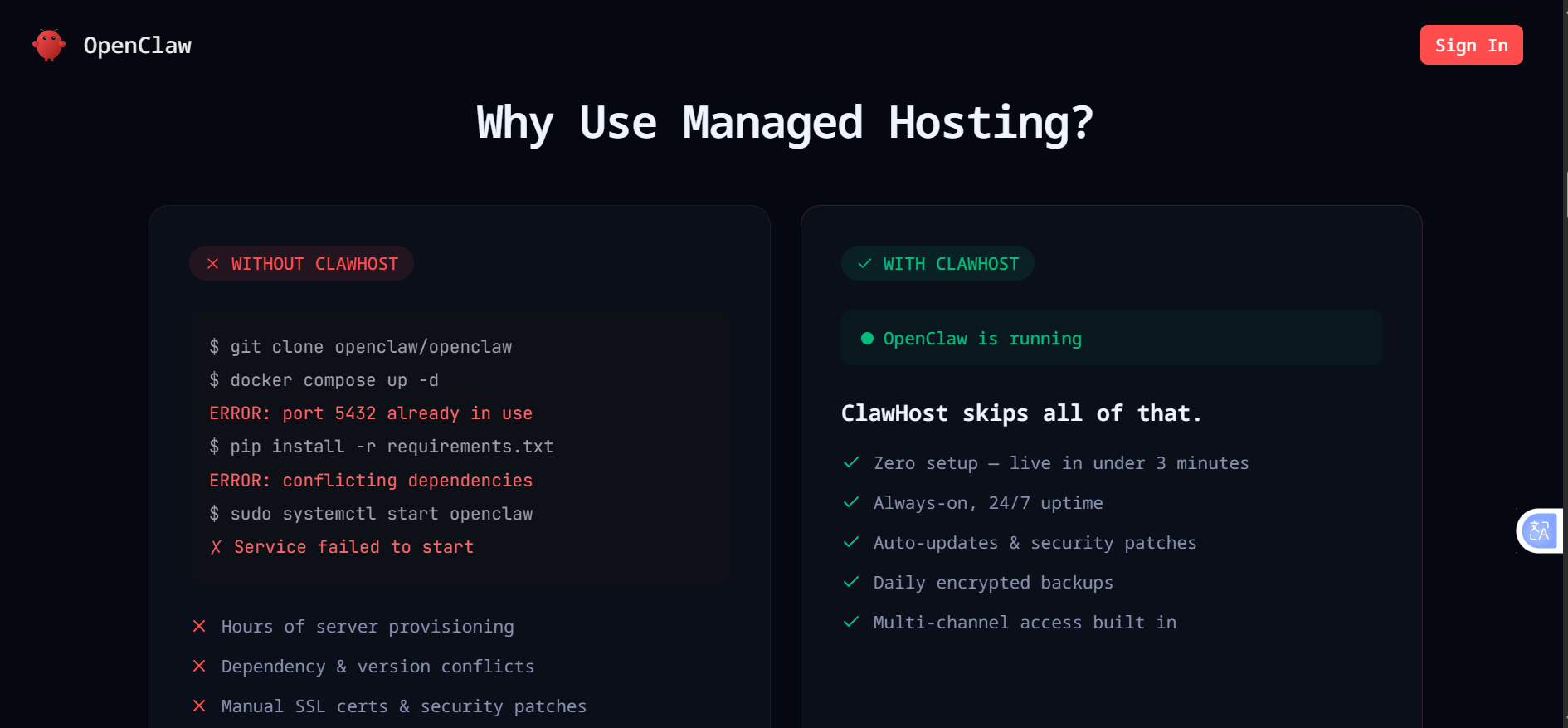best openclaw managed hosting providers