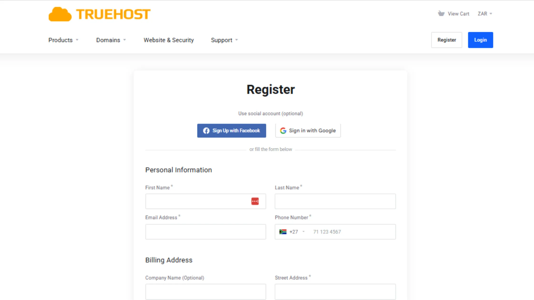 Create Your Free Truehost Account