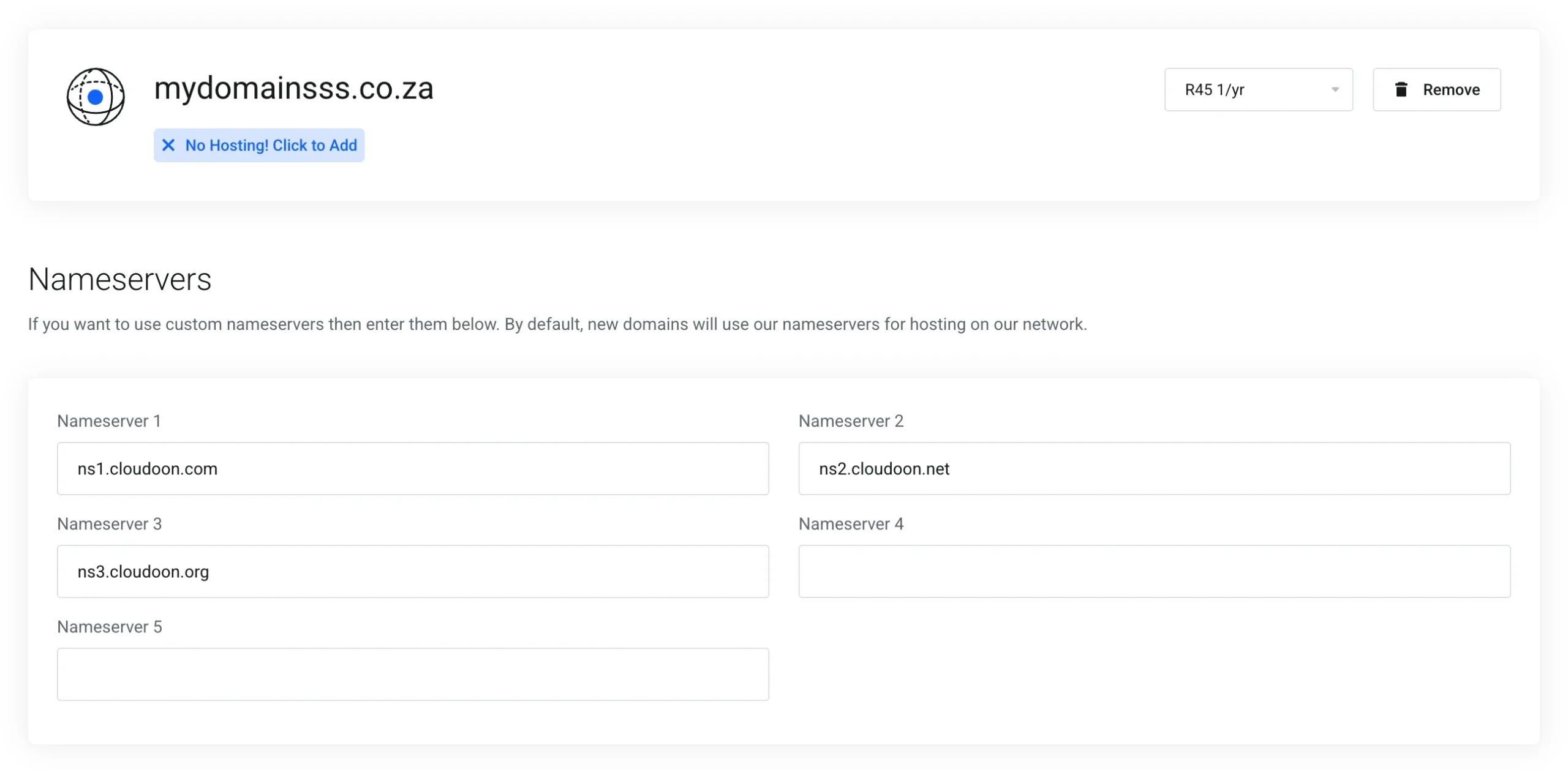 Domain Configuration