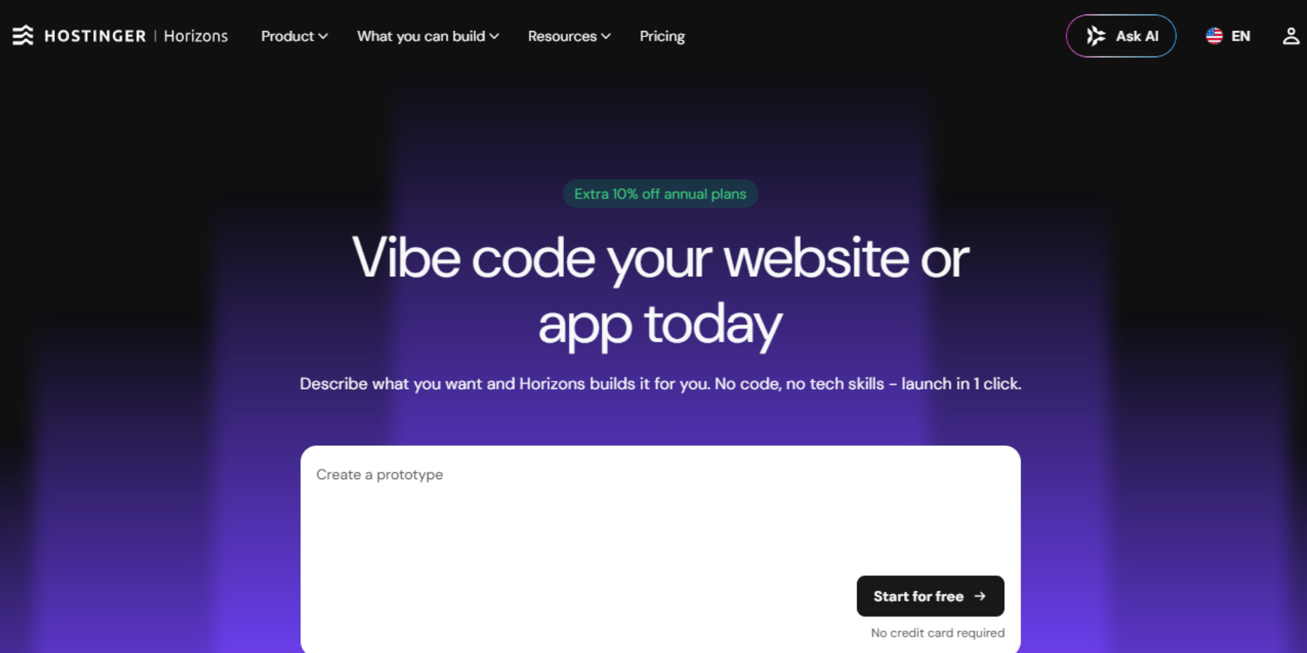 Hostinger AI Builder free website builder in South Africa