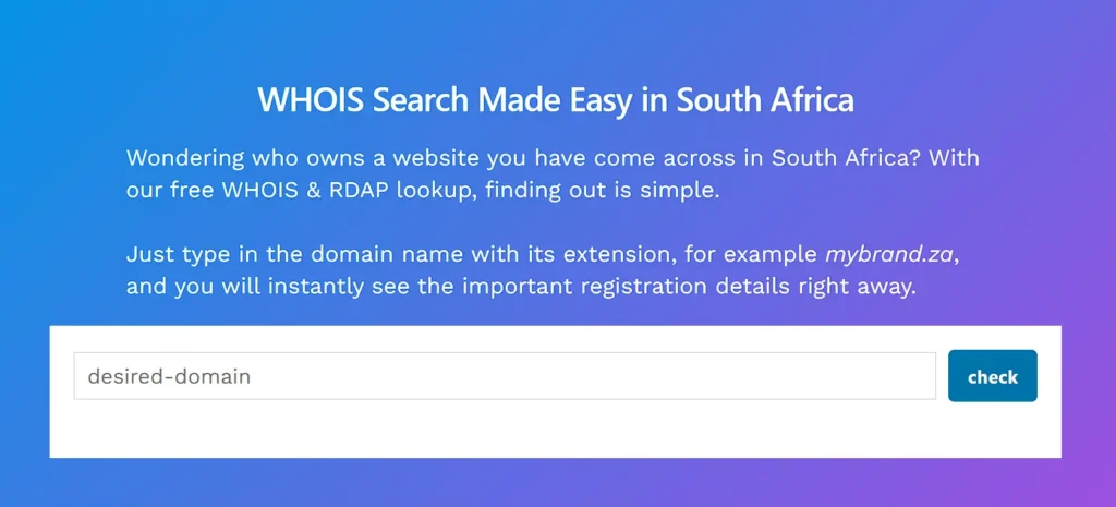 WHOIS Search Made Easy in South Africa