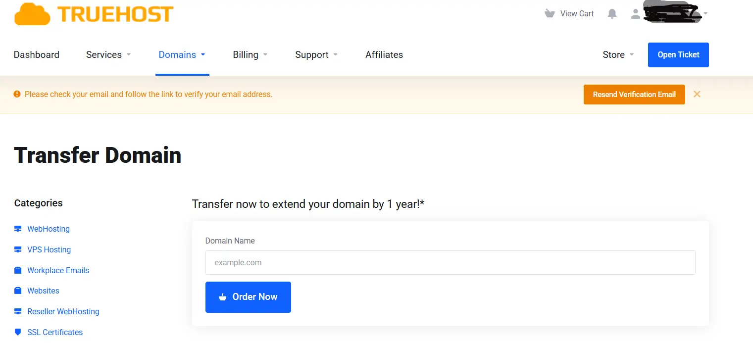Transfer a Domain from XNeelo to Truehost