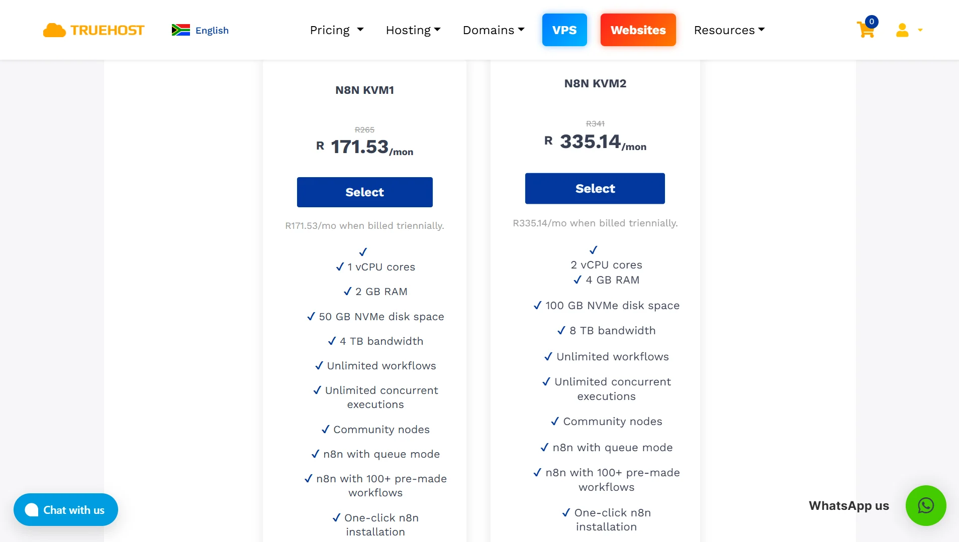 n8n vps vs vps - prices