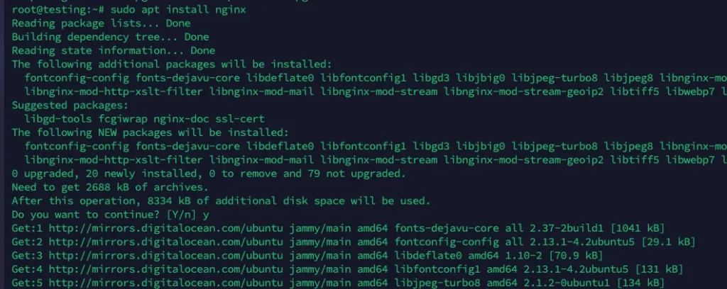 sudo apt update && sudo apt install nginx mysql-server php-fpm php-mysql php-curl php-xml php-gd php-mbstring php-zip php-intl