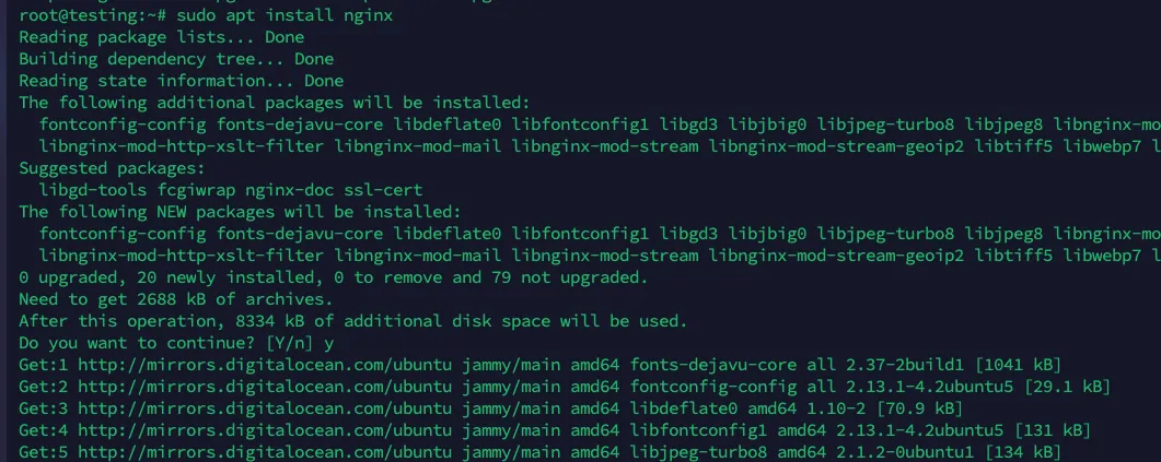 sudo apt update && sudo apt install nginx mysql-server php-fpm php-mysql php-curl php-xml php-gd php-mbstring php-zip php-intl