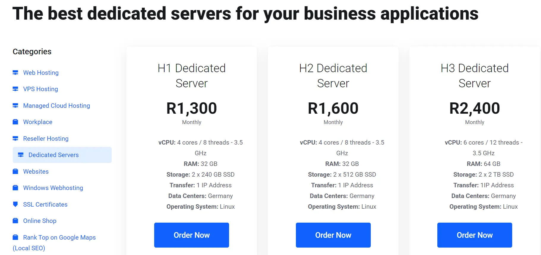 The best dedicated servers for your business applications